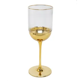 Pleated Gold Dipped Wine Glasses