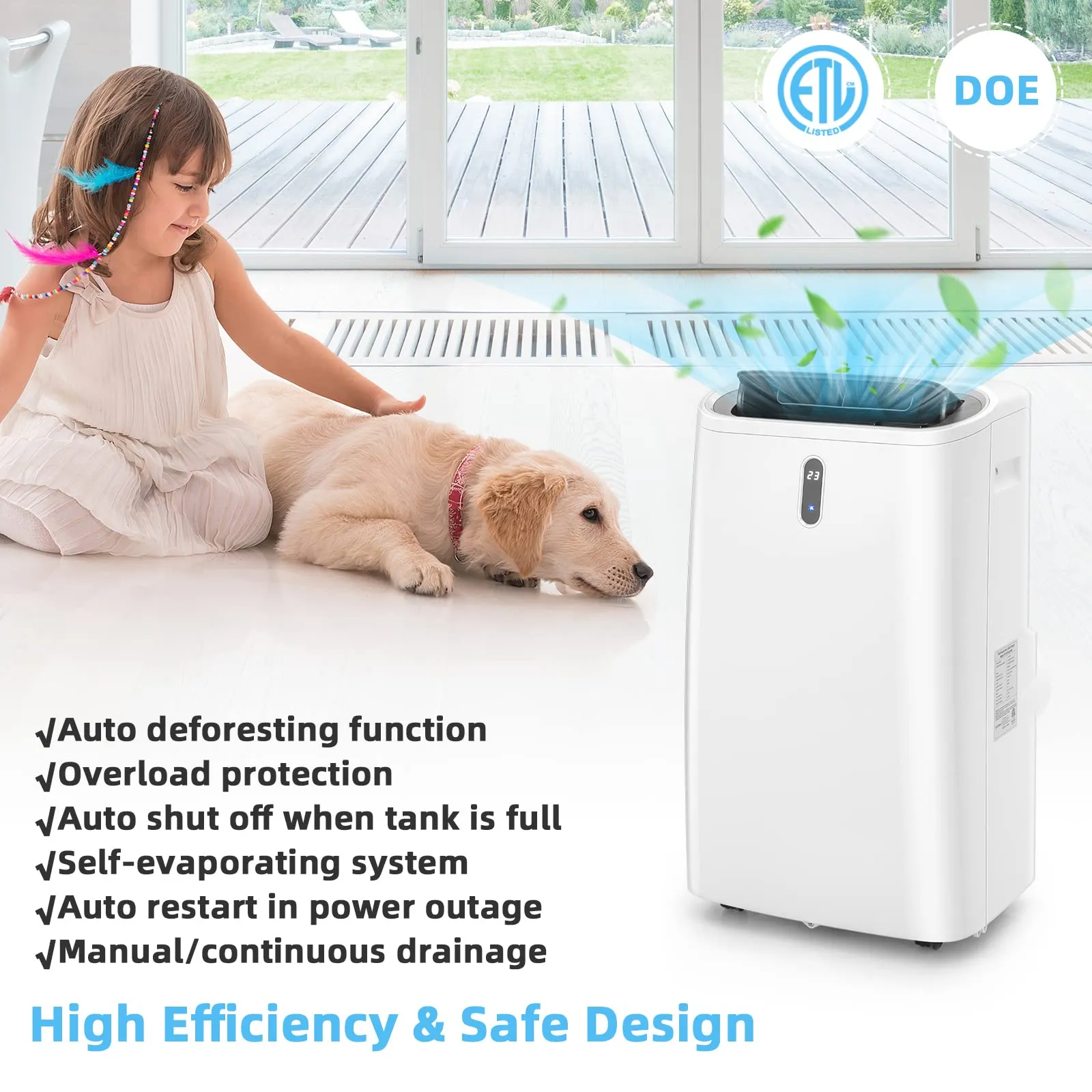 Portable Air Conditioners, 12000 BTU 4 in 1 AC Unit with Cool, Fan, Heat & Dehumidifier