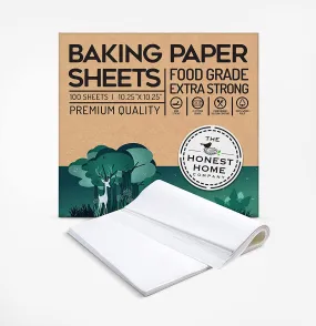 Pre-cut Square 100 Baking Parchment Paper Sheets- 10x10 Inch