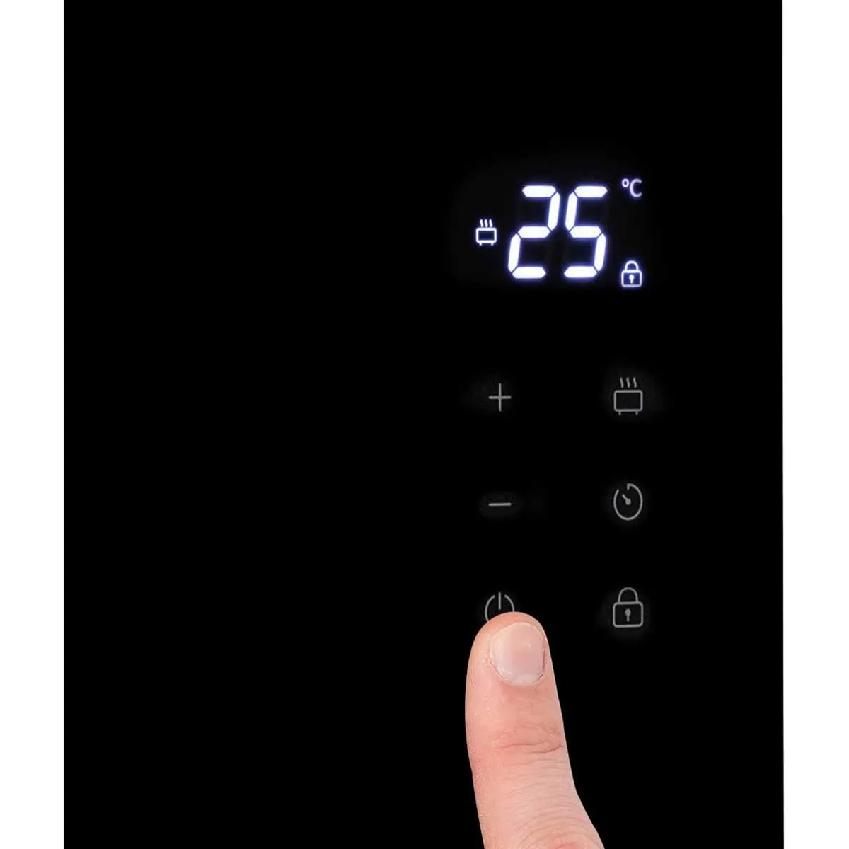 ‎Princess Panel Heater Electric Black Smart Glass Portable Wall Mounted 2000W