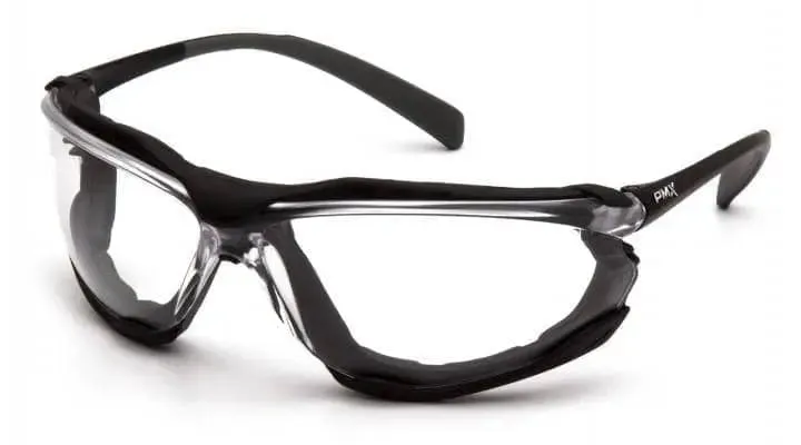 Pyramex - Proximity Black Frame Clear Lens Safety Glasses with H2SMax Anti-Fog Coating