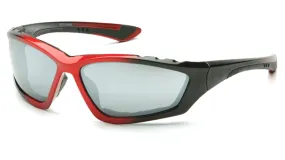 Pyramex SBR8770DP Accurist Black/Red Safety Glasses W/ Silver Mirror Lens (12 each)