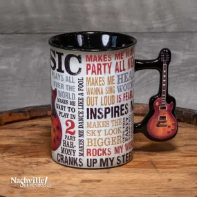 "Music Inspires Me" Guitar Coffee Mug