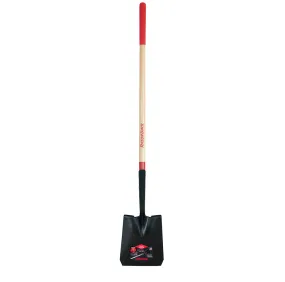 Razor-Back 59" Square Point Shovel with Tab Socket and Forward Turned Step Wood Handle and Cushion Grip