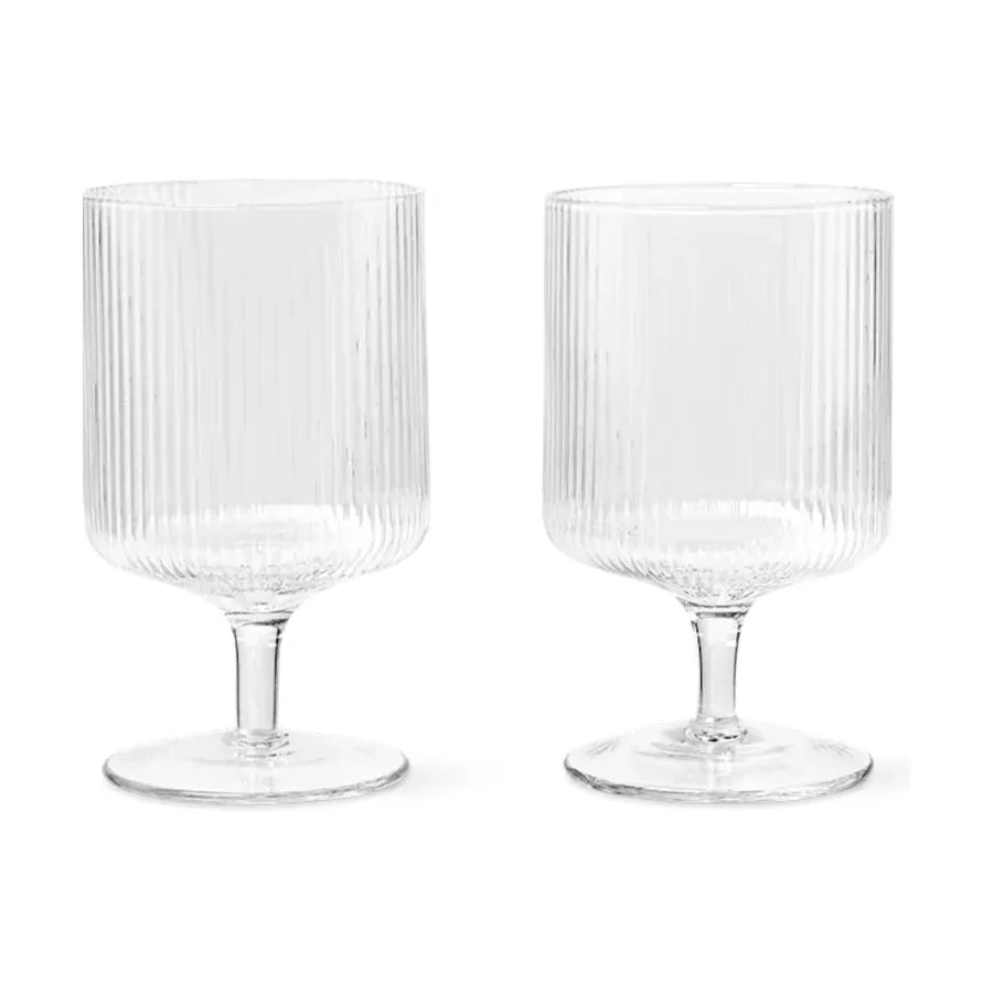 Ripple Wine Glass | Clear | Set of 2 | by ferm Living