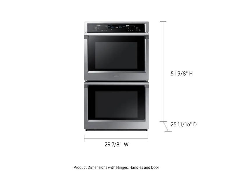 Samsung 30" Smart Double Electric Wall Oven with Steam Cook in Stainless Steel