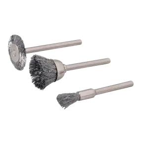 Silverline Rotary Tool Steel Wire Brush Set 3pce - 5, 15, 20mm Dia