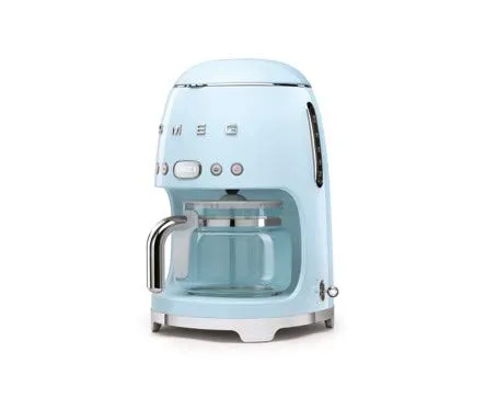 Smeg 50's Retro Style Aesthetic Drip Filter Coffee Machine, 10 cups, Pastel Blue