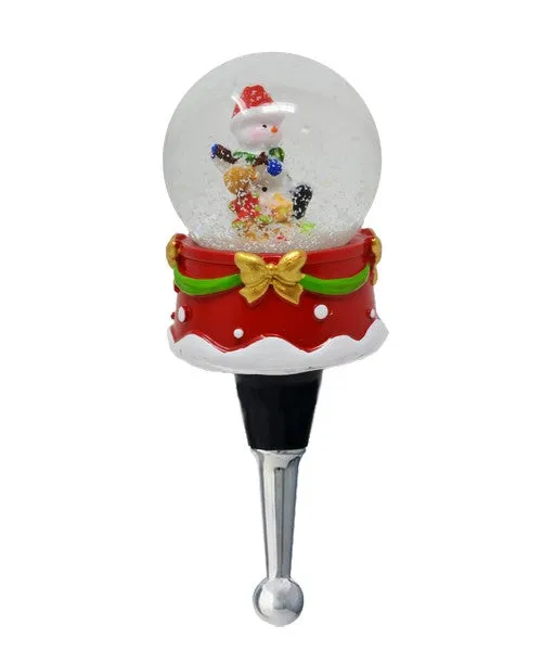 Snowman Snow Globe Bottle Stopper GB