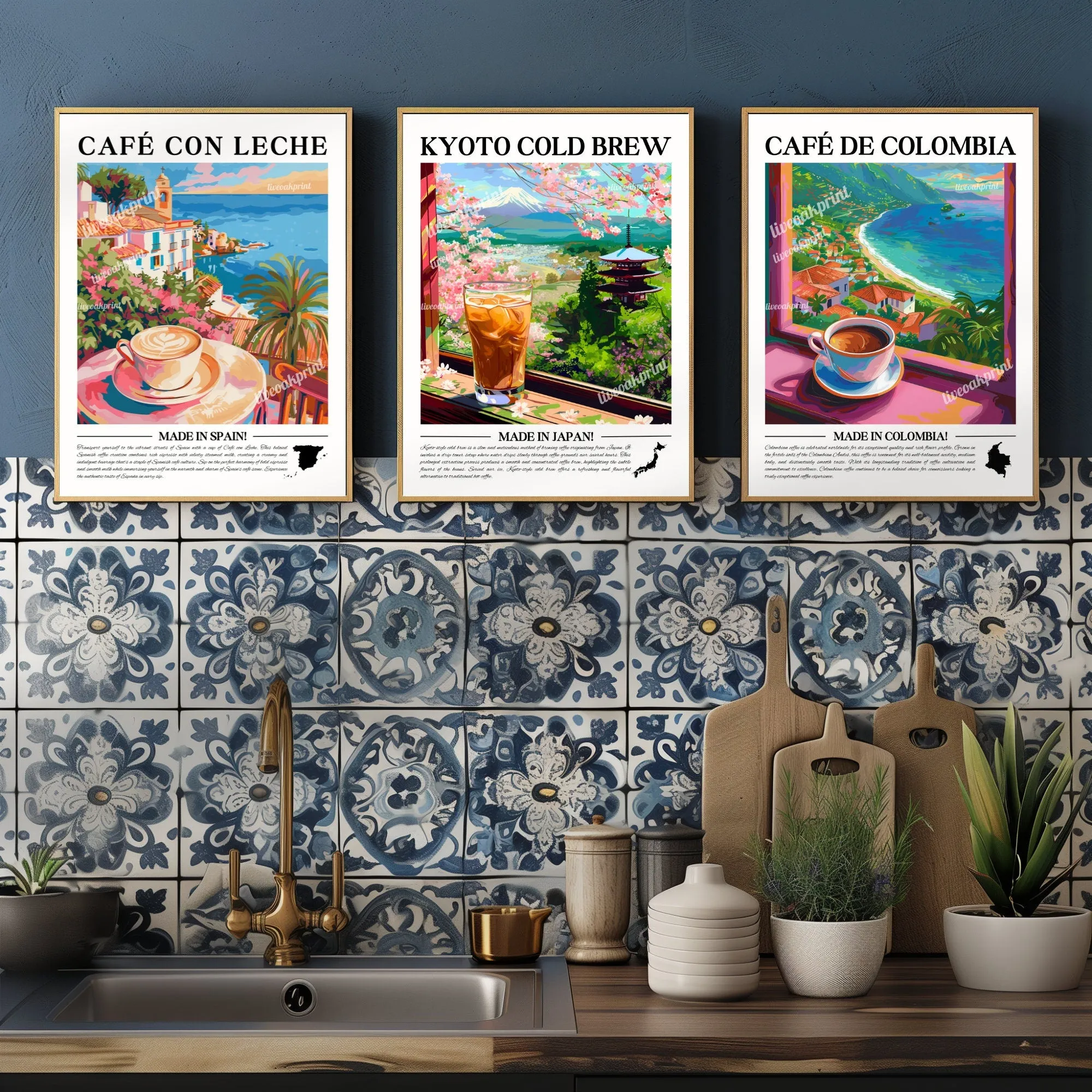 Spain - Cafe Con Leche | Coffee Around The World Series | Cafe Con Leche Print - Spain Print -Spanish Kitchen Print - Spain Travel Poster