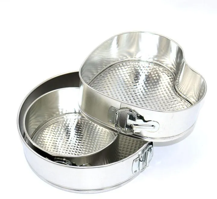 Stainless Steel Silver Cake Tray Baking Molds 3 Pcs Set