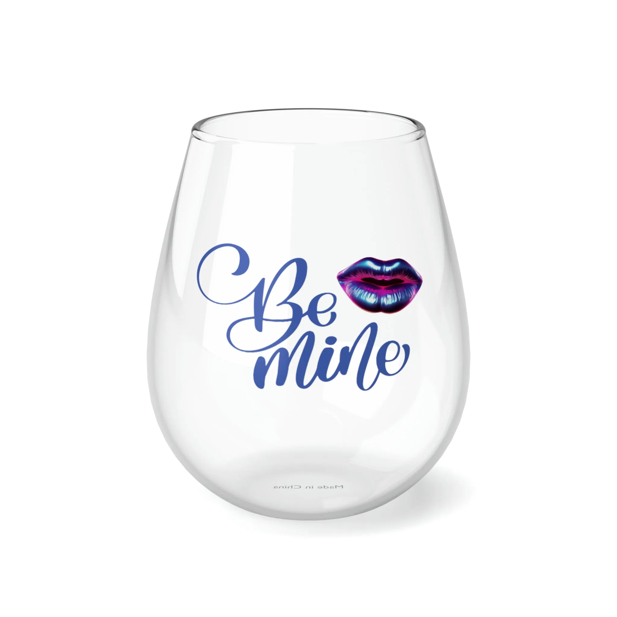 Stemless "Be Mine" Wine Glass. Wine Glass. Valentines Day Gift, Valentines Day. Wine Lover. Stemless Glass. Accent Glass. Gift For Her