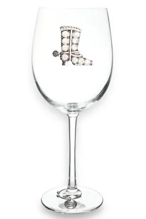 Stemmed Wine Glass, Cowboy Boot