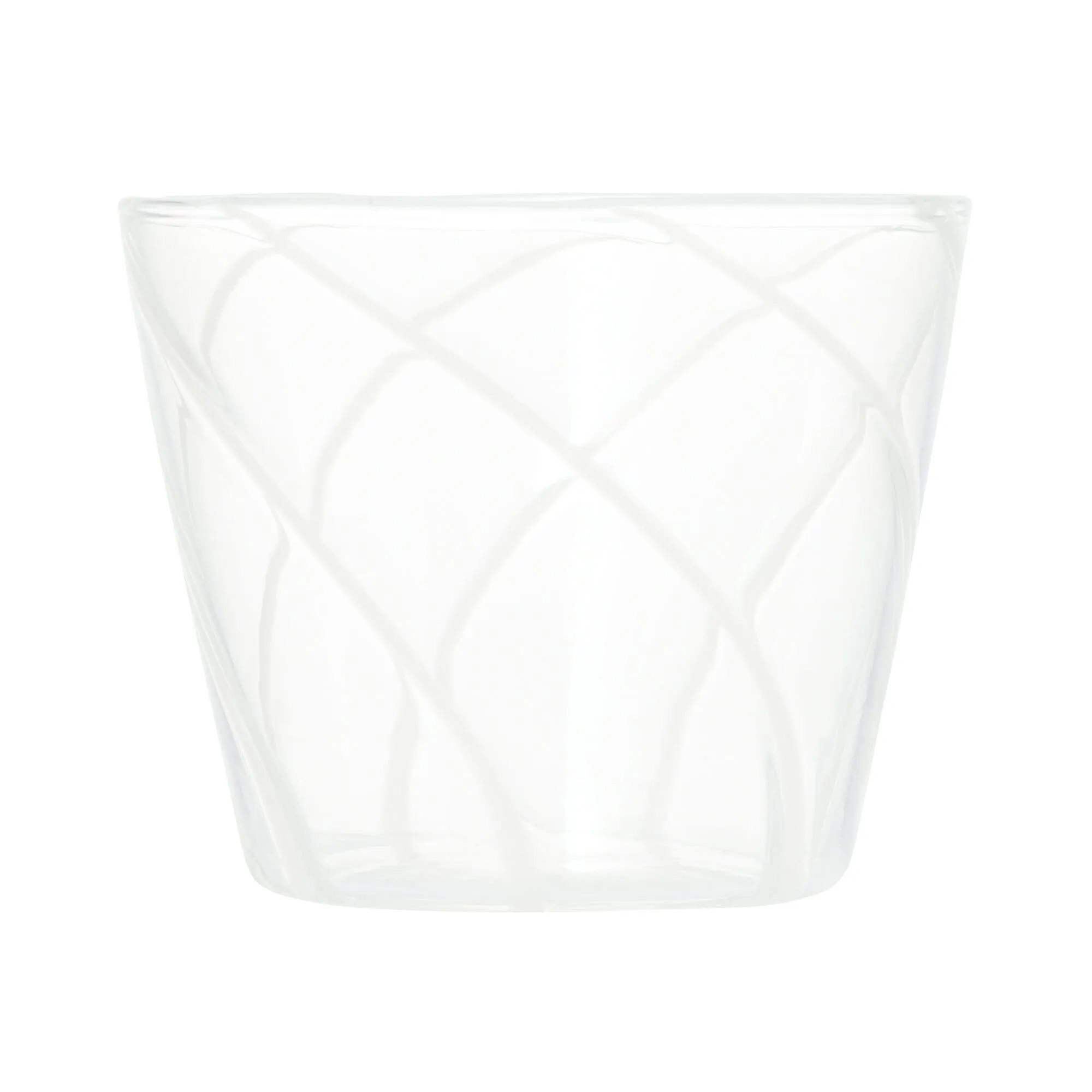 Striped Glass Cup White