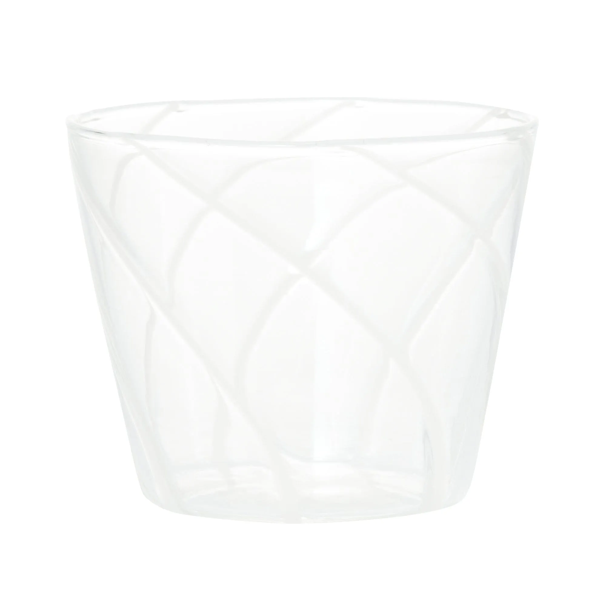 Striped Glass Cup White