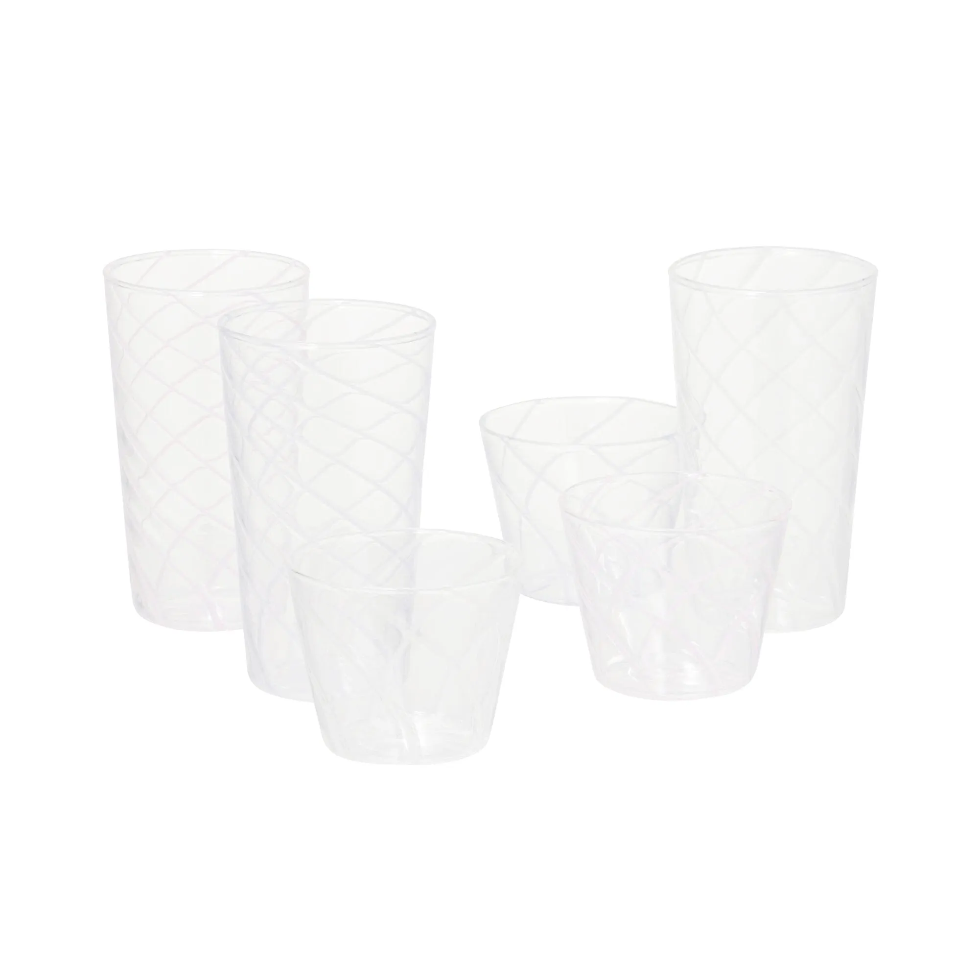 Striped Glass Cup White