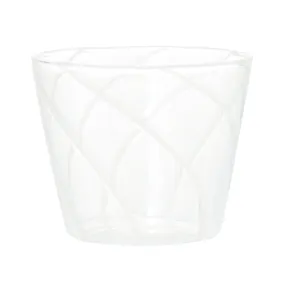 Striped Glass Cup White