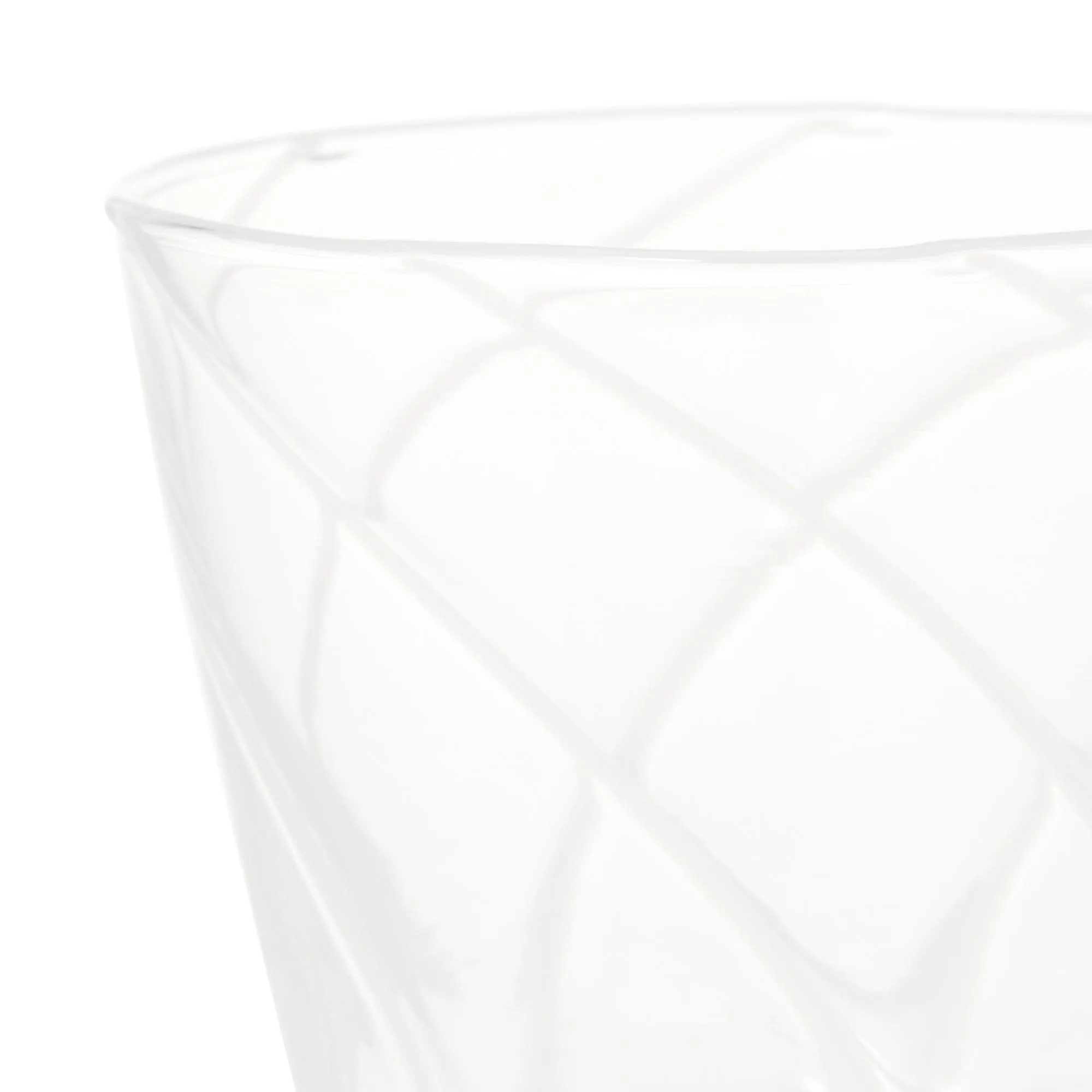 Striped Glass Cup White