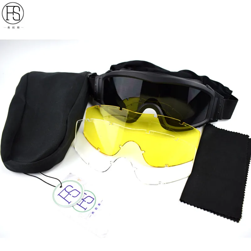 Tactical Goggles Interchangeable Windproof Safety Glasses