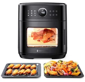 TaoTronics Air Fryer, 9 in 1 Air Fryer Oven with Dehydrate, Toast, Bake, Roast, Rotisserie, Pizza Function, 1700W Electric Toaster Oven with Digital Touch Screen, 6 Accessories & 50 Recipes