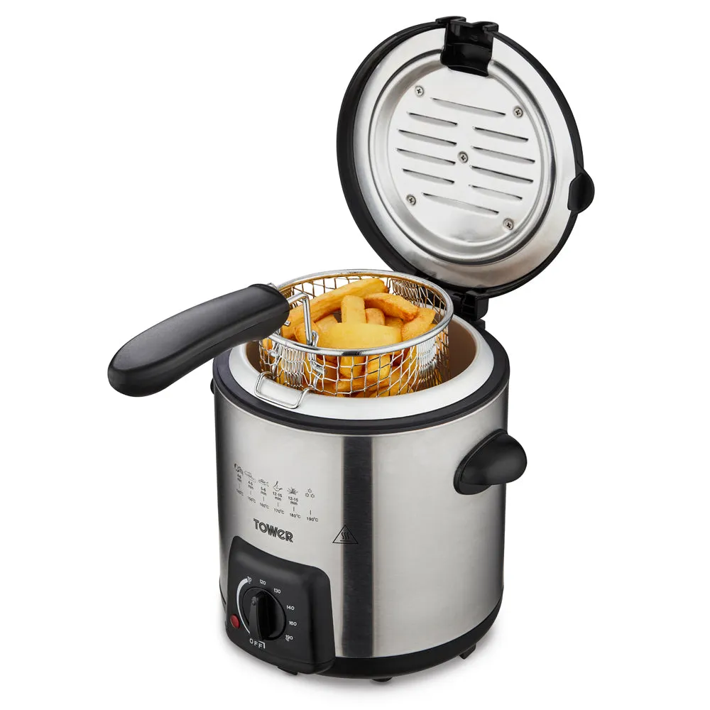 Tower Deep Fat Fryer  0.9L 840W  - Stainless Steel