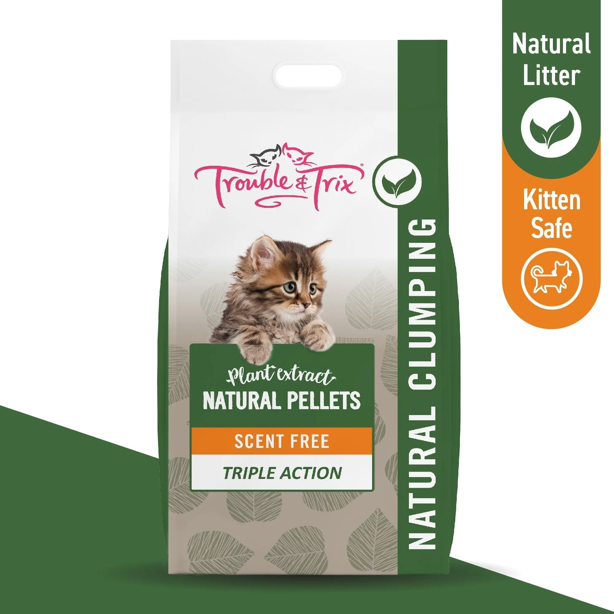 Trouble and Trix Plant Extract Odour Neutralising Natural Pellet Cat Litter 10L/4.8kg