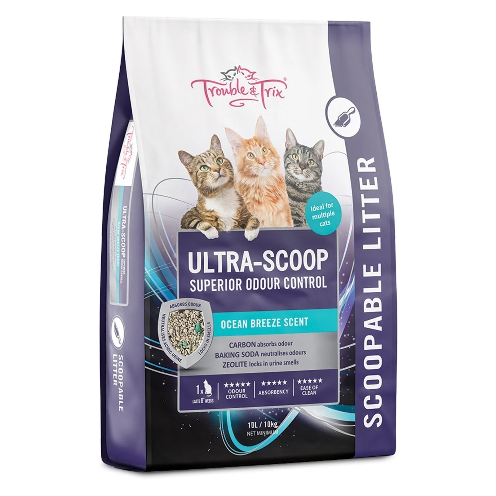 Trouble and Trix Ultra-Scoop Superior Odour Control Cat Litter 10L/10kg