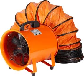 Vevor Portable Ventilator 12" 585W Heavy Duty Fan 33' Duct Hose 3198 CFM Industrial Exhaust Blower New