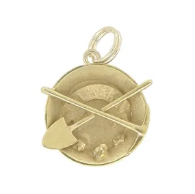 Vintage Alaska Gold Miner's Gear Charm in 10 Karat Yellow Gold