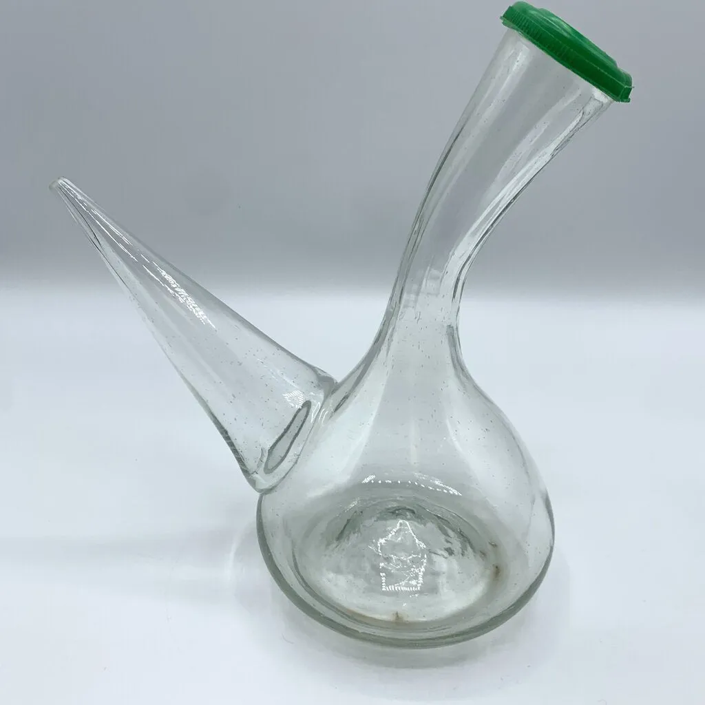 Vintage Hand-Blown Glass Porron Pitcher/Decanter /hg