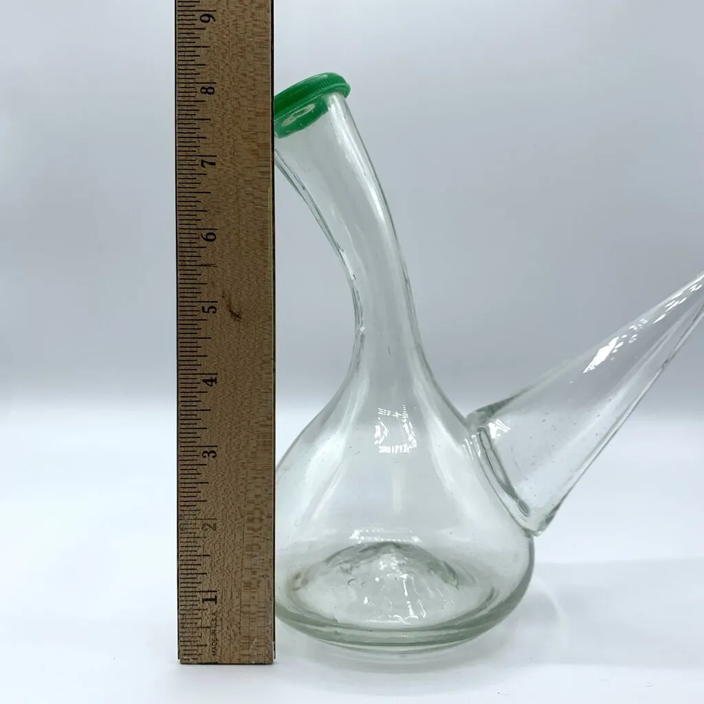 Vintage Hand-Blown Glass Porron Pitcher/Decanter /hg