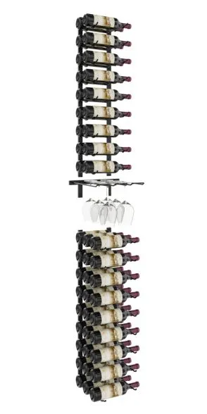 W Series Glass and Bottle Kit (wall mounted metal wine and glass storage)