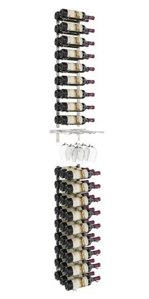 W Series Glass and Bottle Kit (wall mounted metal wine and glass storage)