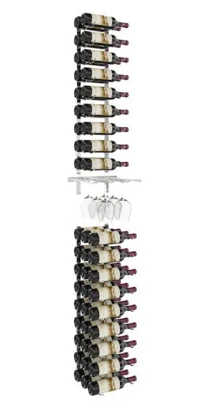 W Series Glass and Bottle Kit (wall mounted metal wine and glass storage)