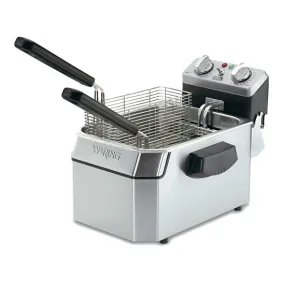 Waring WDF1000 Countertop Heavy-Duty Deep Fryer w/ 3 Baskets & Night Cover, Electric, 120V, 10 lb. cap.