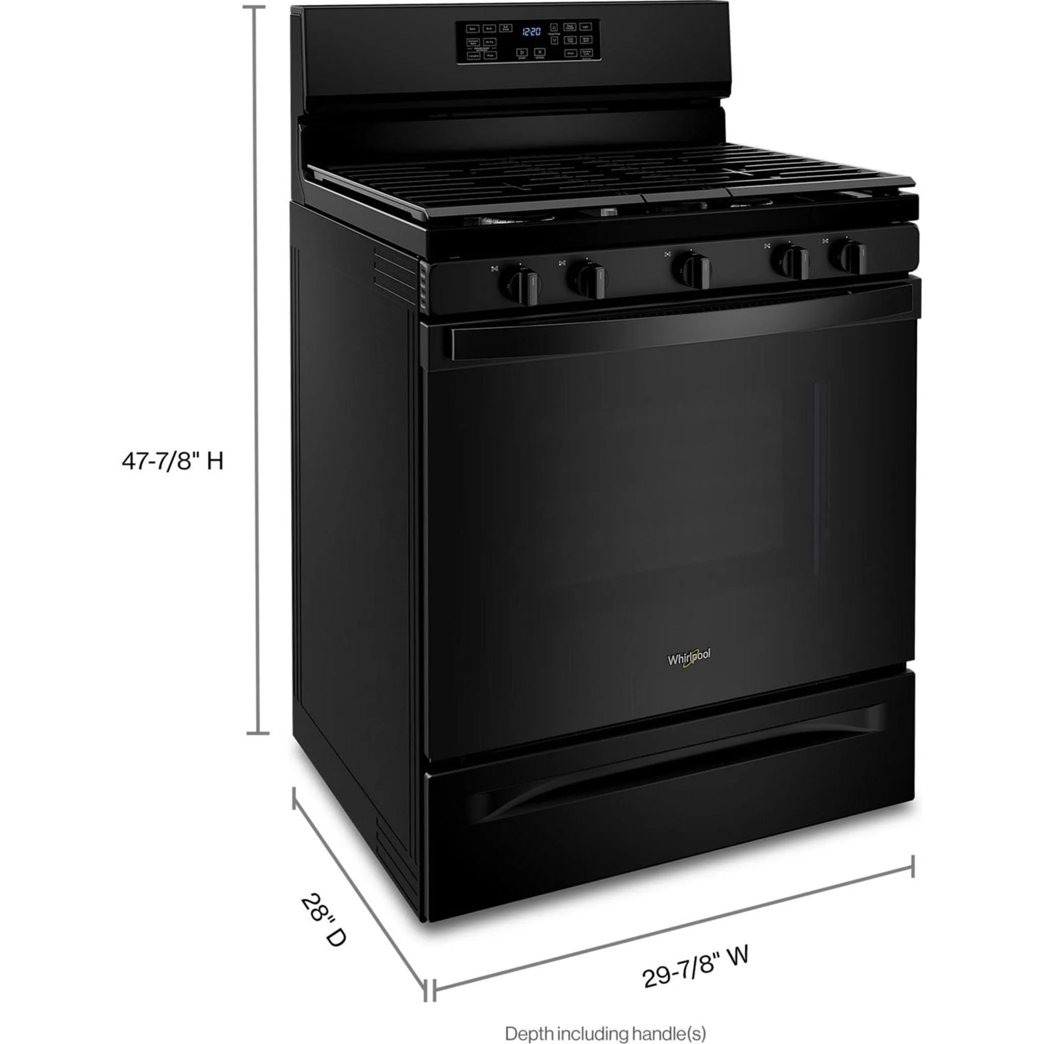 Whirlpool 30" Gas Range (WFG550S0LB) - Black