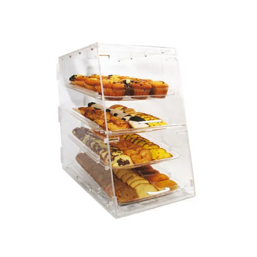 Winco ADC-4 4 Tray Acrylic Bakery Display Case With Rear & Front Doors