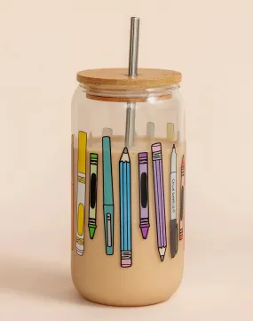 Writing Utensils Glass Can Tumbler