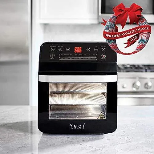 Yedi Total Package Air Fryer Oven XL, 12.7 Quart, Deluxe Accessory Kit, Recipes, BPA-Free, Auto Shutoff, Black