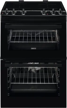 Zanussi ZCI66080BA Induction Electric Cooker with Double Oven, Black, A Rated