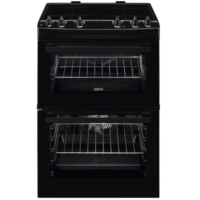 Zanussi ZCI66080BA Induction Electric Cooker with Double Oven, Black, A Rated