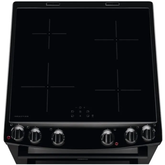 Zanussi ZCI66080BA Induction Electric Cooker with Double Oven, Black, A Rated