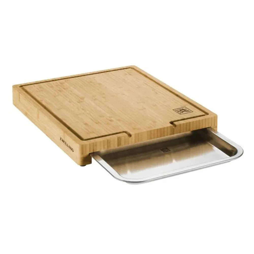 Zwilling 1026185 Bamboo Cutting Board with  Stainless Steel Tray